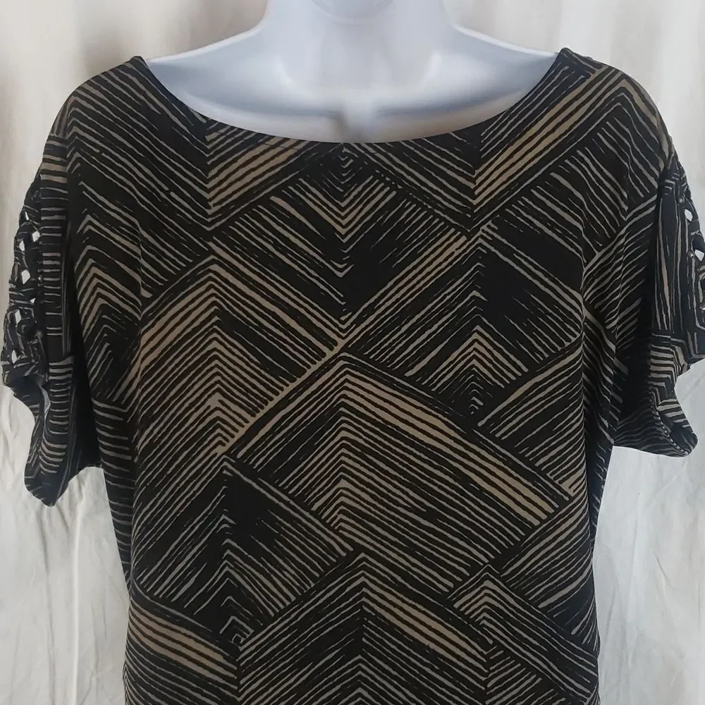 Banana Republic Medium Brown & Black Striped Dress